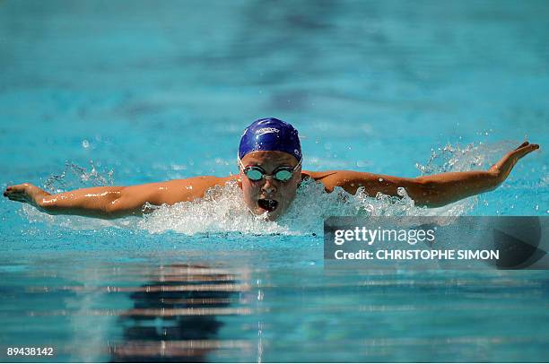 Great Britain's Ellen Gandy competes during the women's 200m butterfly qualifications on July 29, 2009 at the FINA World Swimming Championships in...