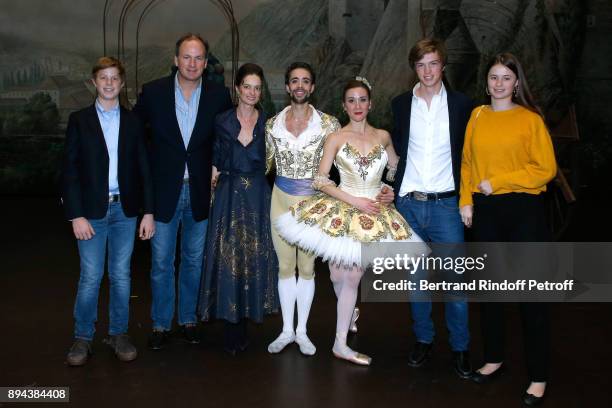 Star dancer Mathias Heymann, Star dancer Ludmila Pagliero pose with Frederic Motte, his wife President of the Event, Angelique Motte and their...