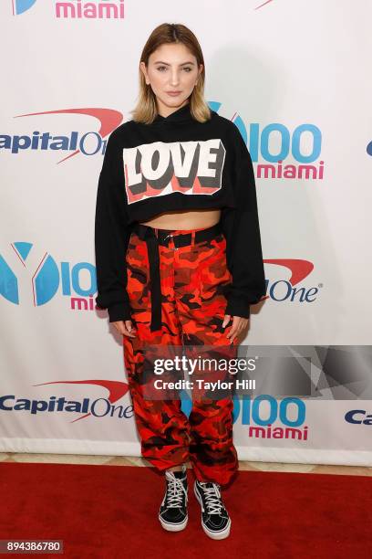 Julia Michaels attends the 2017 Y100 Jingle Ball at BB&T Center on December 17, 2017 in Sunrise, Florida.