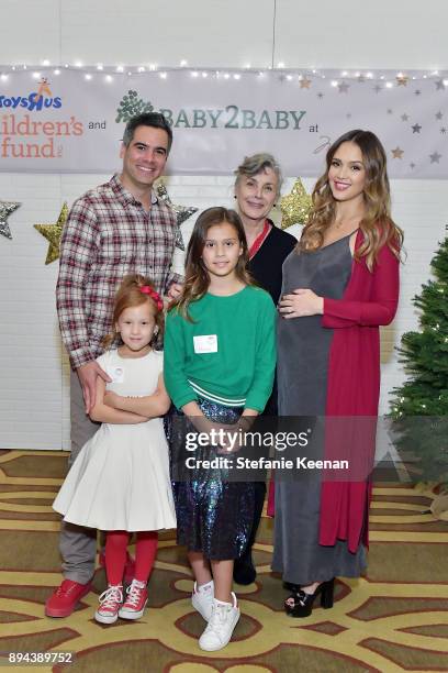 Jessica Alba, Cash Warren and family attend The Baby2Baby Holiday Party presented by Toys"R"Us at Montage Beverly Hills at Montage Beverly Hills on...