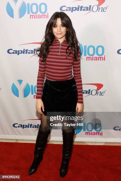 Camila Cabello attends the 2017 Y100 Jingle Ball at BB&T Center on December 17, 2017 in Sunrise, Florida.