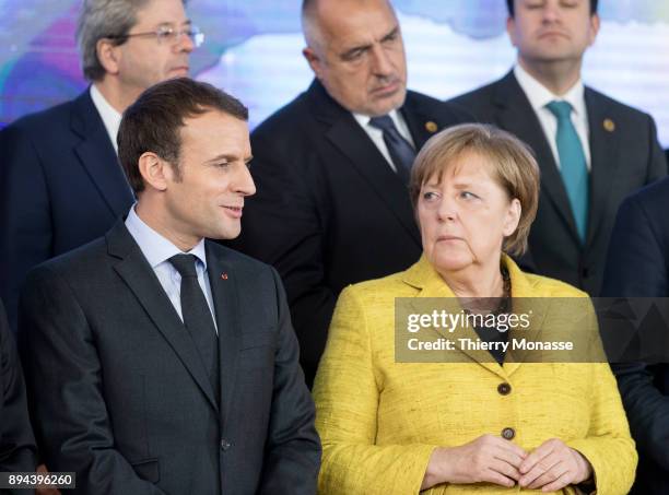 Leaders pose during a ceremony on the Permanent Structure Cooperation on the margin of an European Council in the Europa, the EU Council headquarter,...