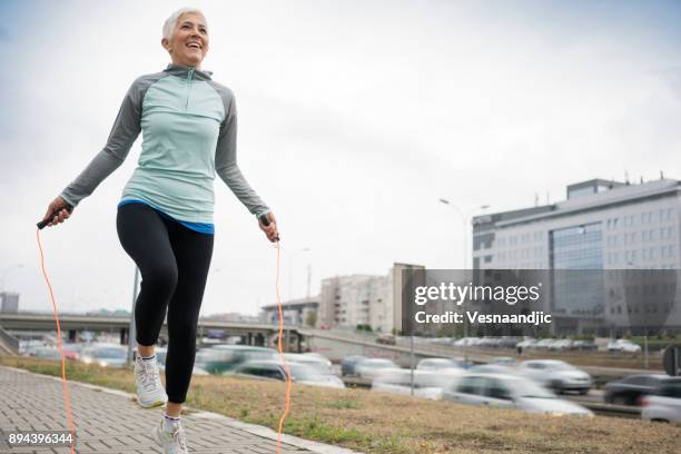 Lady Jump Rope Mature Woman Jumping Rope Photos and Premium High Res Pictures - Getty ...