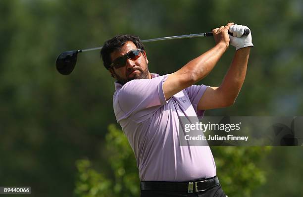 Ricardo Gonzalez of Argentina in action in the Pro-Am tournament during previews for the Moravia Silesia Open Golf on July 29, 2009 in Celadna, Czech...