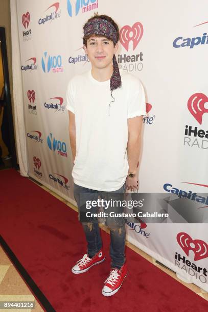 Charlie Puth attends Y100's Jingle Ball 2017 at BB&T Center on December 17, 2017 in Sunrise, Florida.