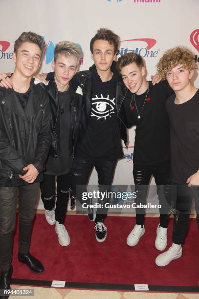 Why Don't We attends Y100's Jingle Ball 2017 at BB&T Center on December 17, 2017 in Sunrise, Florida.