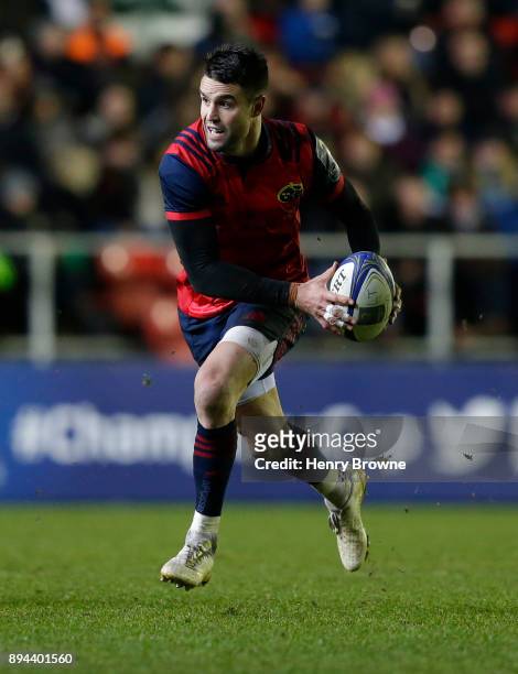 Conor Murray of Munster during the European Rugby Champions Cup match between Leicester Tigers and Munster Rugby at Welford Road on December 17, 2017...
