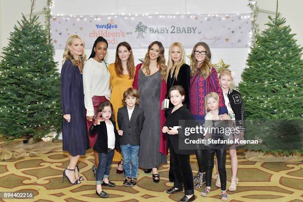 Molly Sims, Kelly Rowland, Michelle Monaghan, Jessica Alba, Rachel Zoe and Rebecca Gayheart attend The Baby2Baby Holiday Party Presented By Toys"R"Us...