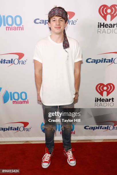 Charlie Puth attends the 2017 Y100 Jingle Ball at BB&T Center on December 17, 2017 in Sunrise, Florida.