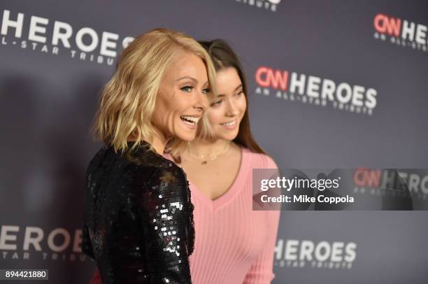 Kelly Ripa and Lola Consuelos attend CNN Heroes 2017 at the American Museum of Natural History on December 17, 2017 in New York City. 27437_016