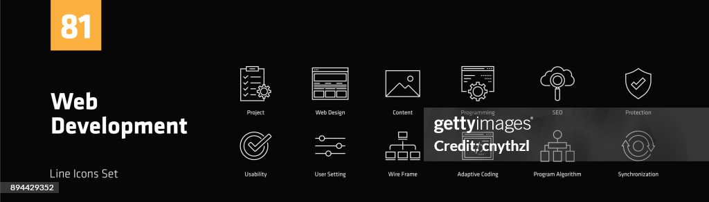 Web Development Line Icons Set