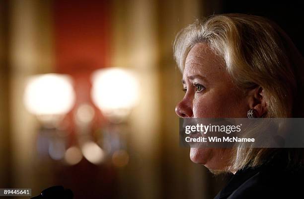 Sen. Mary Landrieu takes part in a news conference at the U.S. Capitol to discuss the benefits of health insurance reform for small businesses July...