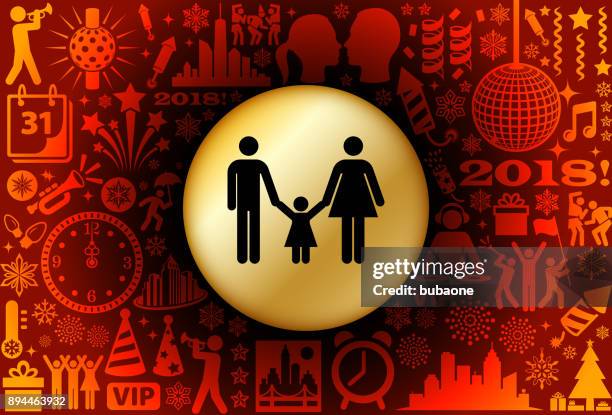 family new year holiday background pattern - dad dancing stock illustrations