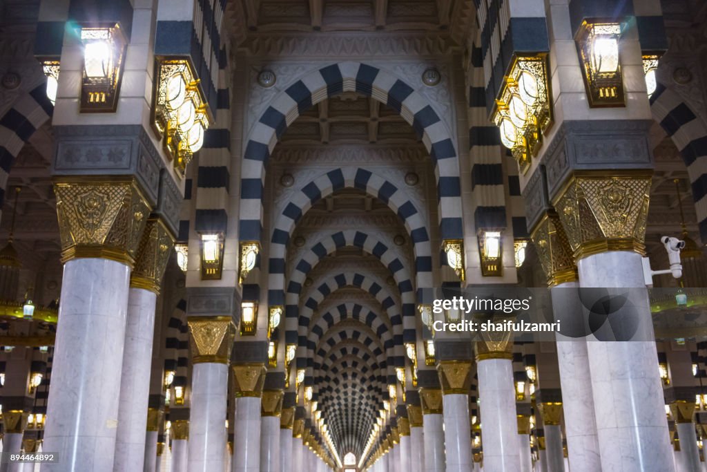 Pillars of Mosque Al-Nabawi of Medina