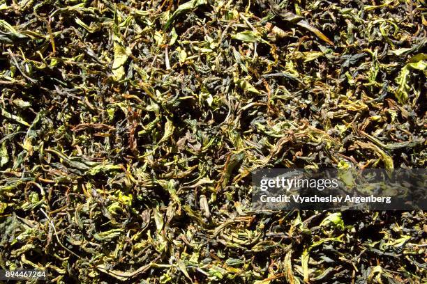 darjeeling tea fermented leaves - darjeeling tea leaves stock pictures, royalty-free photos & images