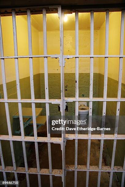 Cell in the main prison block of Alcatraz Island on June 13, 2009 in San Francisco, United States. Alcatraz was originally built as a Civil War...