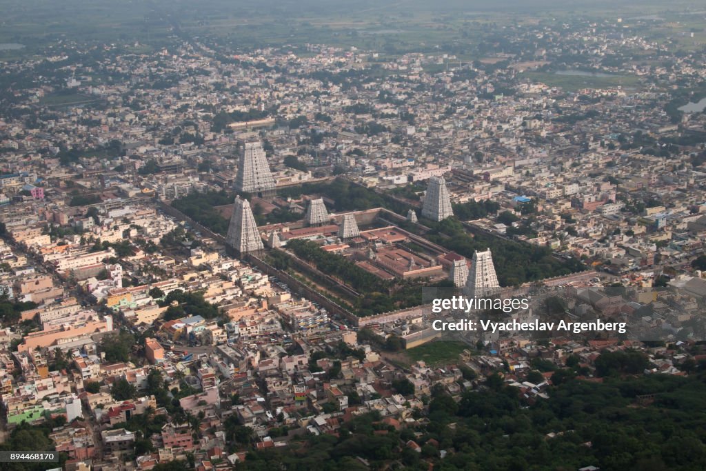 Thiruvannamalai City Center And Temple As Seen From Arunachala Mount ...