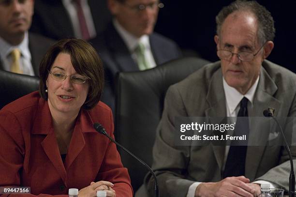 Sen. Amy Klobuchar, D-Minn., and Sen. Ted Kaufman, D-Del., during the Senate Judiciary markup of the nomination of Sonia Sotomayor to the Supreme...