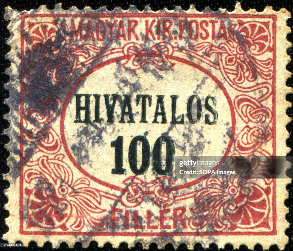 100 hivatalos stamp printed in Hungary, 1922...