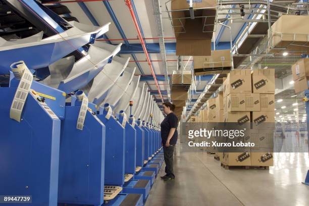 Empire. Logistic distribution center of the Zara Company in the Platform Zaragoza Plaza Exporting labels. The Spanish Fashion Company, INDITEX, owned...