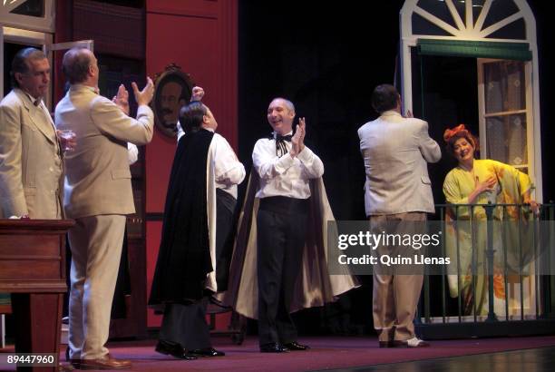 March 24, 2008. Amaya Theatre, Madrid, Spain. Dress rehearsal of the play 'La senorita de Trevelez', of Carlos Arniches, by the company of Tomas...