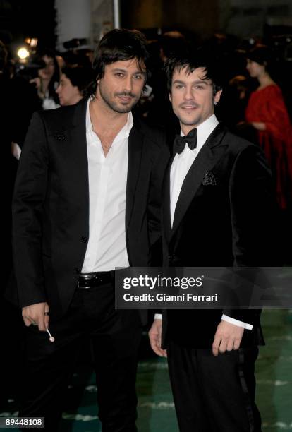 February 03, 2008. Palacio de Congresos, Madrid, Spain. Spanish Film Academy Goya awards ceremony. In the image, the actors Hugo Silva and Alejo...