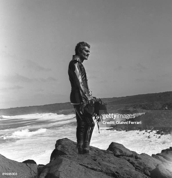 Canary Islands, Spain The actor Omar Sharif during the filming of the movie 'Mysterious Island'