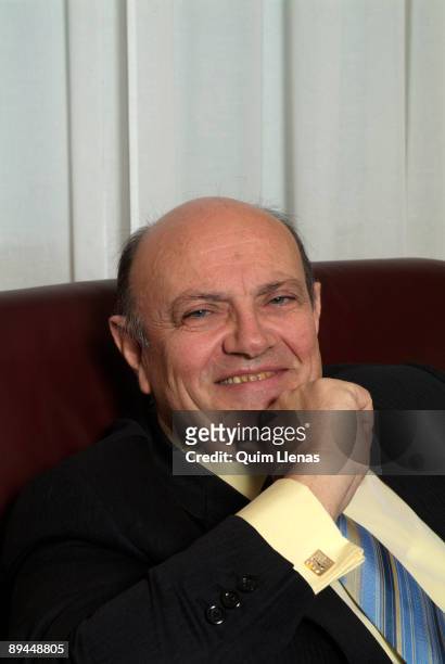 January 18, 2007. Madrid, Spain. Portrait of Juan Ramon Quintas, president of the Spanish Confederation of Savings banks , in his office.