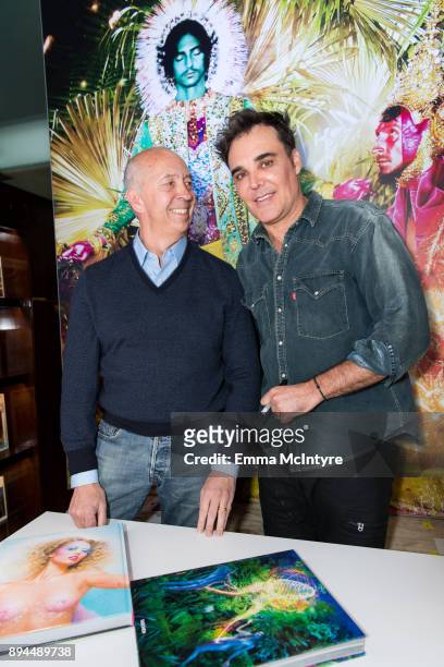 Benedikt Taschen and photographer David LaChapelle attend the David LaChapelle book signing at TASCHEN Store Beverly Hills on December 17, 2017 in...