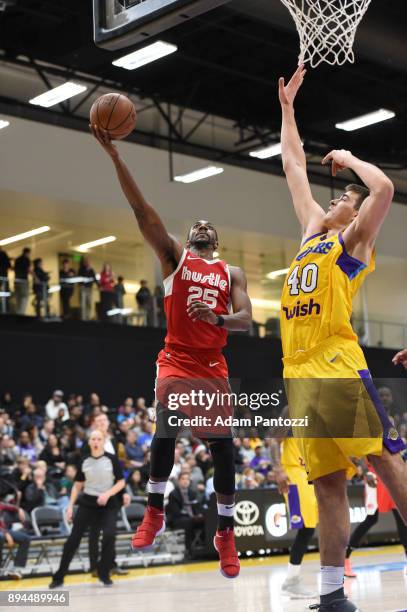 Marquis Teague of the Memphis Hustle shoots the ball against South Bay Lakers during an NBA G-League game on December 17, 2017 at UCLA Heath Training...