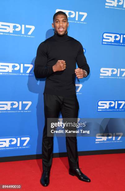 Anthony Joshua attends the BBC Sports Personality of the Year 2017 Awards at the Echo Arena on December 17, 2017 in Liverpool, England.