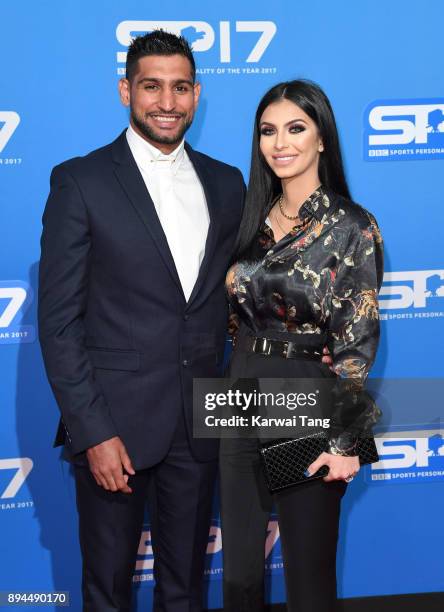 Amir Khan and Faryal Makhdoom attend the BBC Sports Personality of the Year 2017 Awards at the Echo Arena on December 17, 2017 in Liverpool, England.