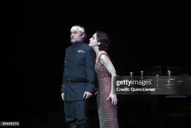 Matadero, Madrid, Spain. Dress rehearsal of the play 'MacbethLadyMacbeth', by William Shakespeare, directed by Carles Alfaro. In this new version of...