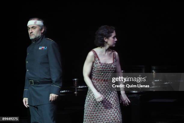 Matadero, Madrid, Spain. Dress rehearsal of the play 'MacbethLadyMacbeth', by William Shakespeare, directed by Carles Alfaro. In this new version of...