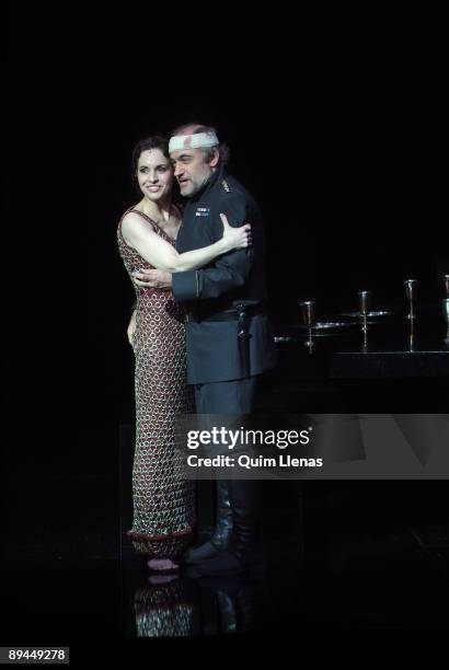 Matadero, Madrid, Spain. Dress rehearsal of the play 'MacbethLadyMacbeth', by William Shakespeare, directed by Carles Alfaro. In this new version of...