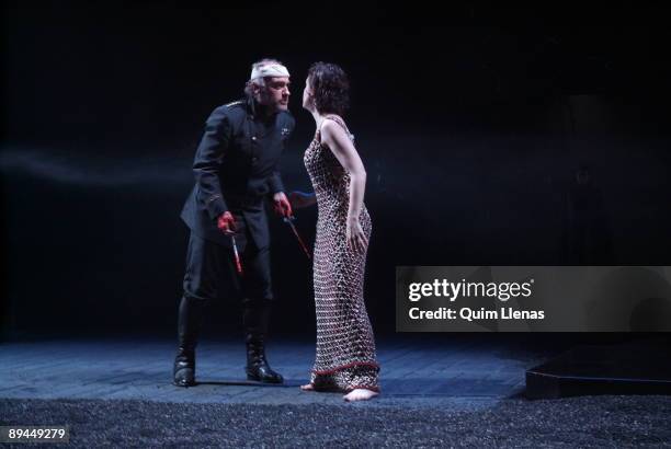 Matadero, Madrid, Spain. Dress rehearsal of the play 'MacbethLadyMacbeth', by William Shakespeare, directed by Carles Alfaro. In this new version of...