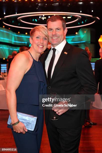 Christina Obergfoell and her husband Boris Obergfoell during the 'Sportler des Jahres 2017' Gala at Kurhaus Baden-Baden on December 17, 2017 in...