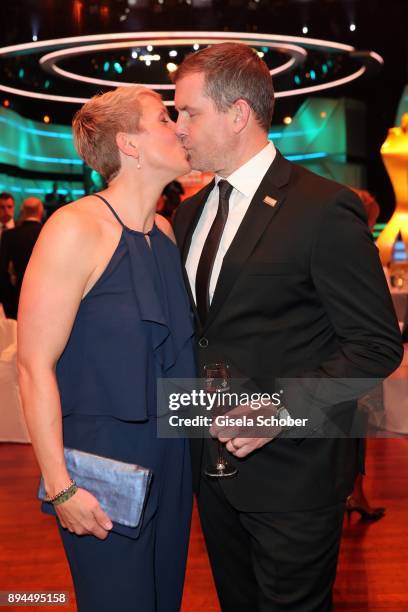 Christina Obergfoell and her husband Boris Obergfoell during the 'Sportler des Jahres 2017' Gala at Kurhaus Baden-Baden on December 17, 2017 in...