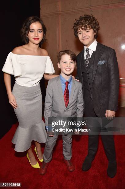 Isabela Moner, Iain Armitage, and Gaten Matarazzo attend CNN Heroes 2017 at the American Museum of Natural History on December 17, 2017 in New York...