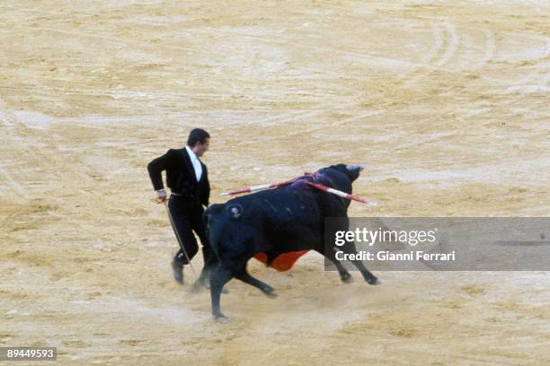 Spain. The bullfighter Antonio Bienvenida during a bullfight.