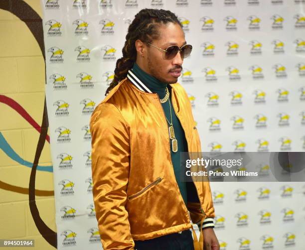 Rapper Future attends his 5th annual FreeWishes Foundation Winter Wishland at Bessie Branham Park on December 17, 2017 in Atlanta, Georgia.