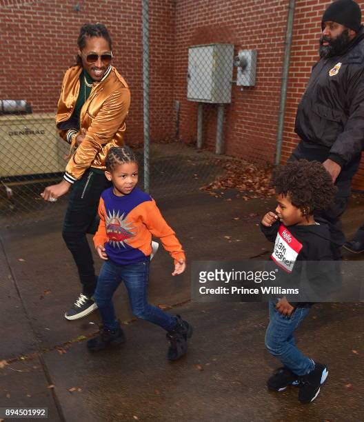 Rapper Future and His Sons, Prince Wilburn and future Zahir Wilburn at the 5th annual FreeWishes Winter Wishland at Bessie Branham Park on December...