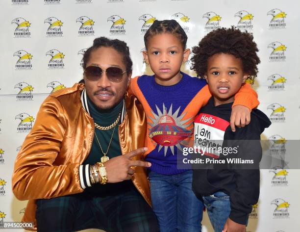 Rapper Future and His Sons, Prince Wilburn and future Zahir Wilburn at the 5th annual FreeWishes Winter Wishland at Bessie Branham Park on December...