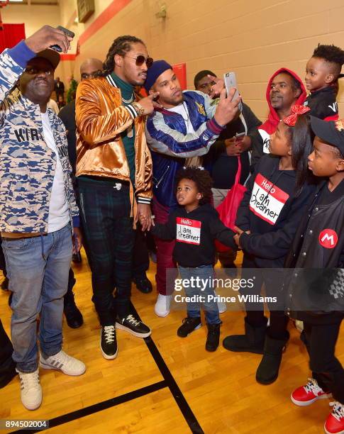 Rapper Future attends His 5th annual freeWishes Foundation Winter Wishland at Bessie Branham Park on December 17, 2017 in Atlanta, Georgia.