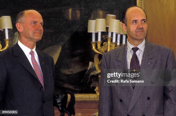 Zarzuela Palace. Madrid . Spain. Jose Ignacio Lopez de Arriortua, SEAT President y Ferdinand Piech, Volkswagen president.