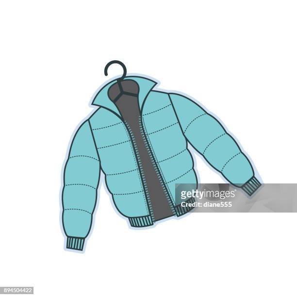 illustrazioni stock, clip art, cartoni animati e icone di tendenza di abbigliamento invernale - casacca