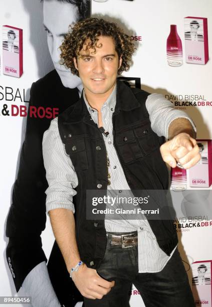 November 04, 2008. High Tech Hotel, Madrid, Spain. The singer David Bisbal presents his two new fragrances: DB BLACK, for men, and DB BLACK, for...