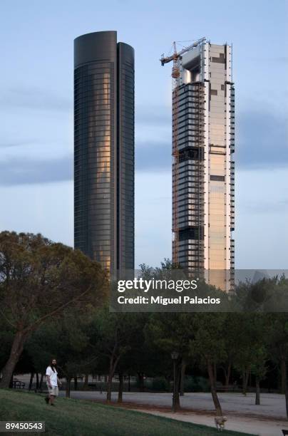 Madrid. Spain.Cuatro Torres Business Area . Four Towers Business Area. Torre Caja Madrid, Torre Sacyr Vallehermoso, Cuatro Torres Business Area ,...