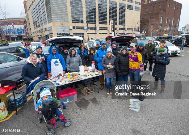 Detroit Lions have some tailgate fun before the Thanksgiving Day Game against Minnesota Vikings at Ford Field on November 23, 2016 in Detroit,...