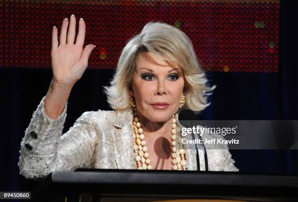 Joan Rivers of "How'd You Get So Rich?" speaks during the MTV Networks portion of the 2009 Summer Television Critics Association Press Tour at the...